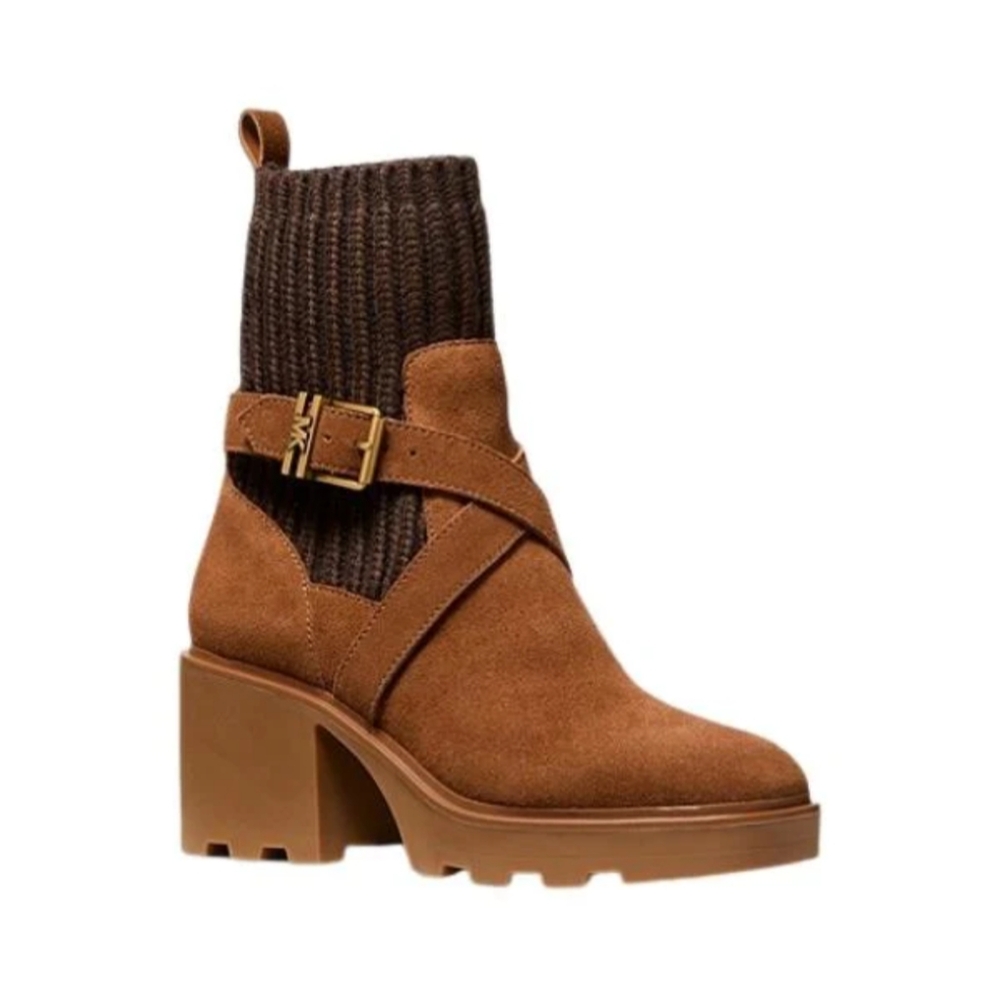 New MK Brown Suede Keisha Boots